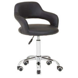 Black Home Office Chair with Curved Back - Fionna - thumbnail 4