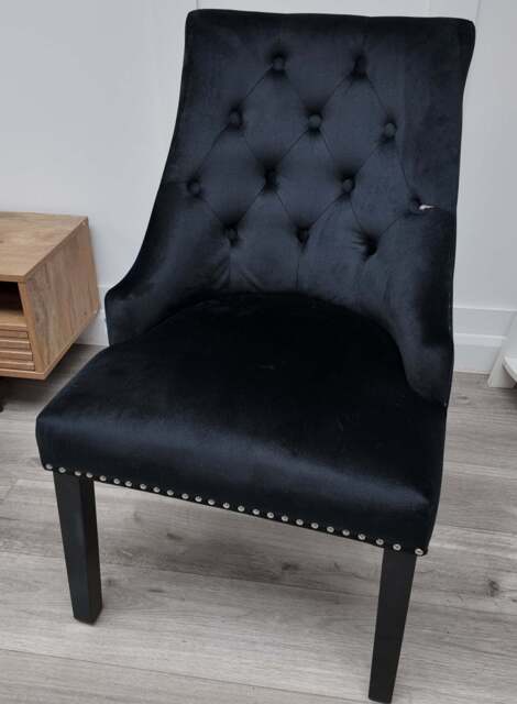 Windsor Velvet Dining Chair - Black - image 1