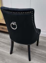Windsor Velvet Dining Chair - Black - thumbnail 2
