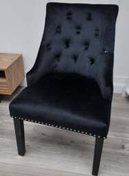 Windsor Velvet Dining Chair - Black