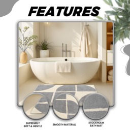 OLIVIA ROCCO Stockholm Bath Mat Non Slip Backing Super Soft Water Absorbent Cotton Blend - thumbnail 5