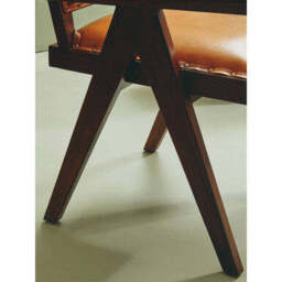Inca Tan Leather and Teak Wood Chair - thumbnail 5