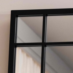 Aimi - Full Length Black Metal Rectangle Window Mirror - 200cm x 120cm - thumbnail 3