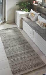 Chunky Natural/Grey Knitted Rug - thumbnail 6
