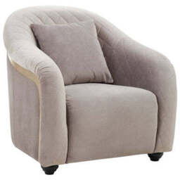 Fifi Light Grey Cotton Velvet Chair - thumbnail 3