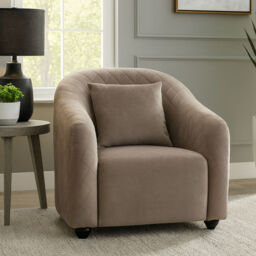 Fifi Light Grey Cotton Velvet Chair - thumbnail 1