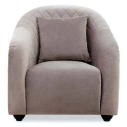 Fifi Light Grey Cotton Velvet Chair - thumbnail 2