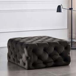 Melia Square LUX Pouffe - Charcoal