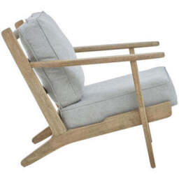 Harry Grey Linen and Dark Oak Wood Armchair - thumbnail 6