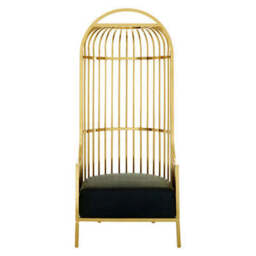 Eliza Gold Finish Dome Cage Chair - thumbnail 1
