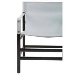 Kendari Grey Leather and Black Teak Wood Chair - thumbnail 6
