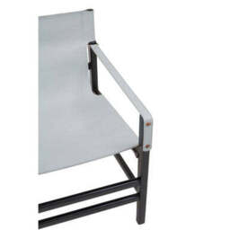 Kendari Grey Leather and Black Teak Wood Chair - thumbnail 5