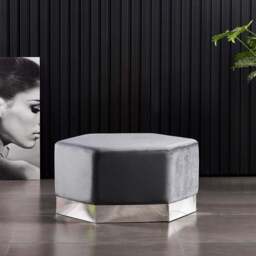 Amore XL LUX Pouffe - Grey