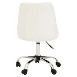 Off White Leather Effect Home Office Chair - Brent - thumbnail 5