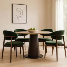 Risa Chair - Dark Green / Dark Oak / Set of 4