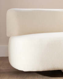 Ozzano Cream Linen 3 Seater Curved Sofa - thumbnail 6