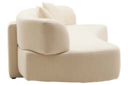Ozzano Cream Linen 3 Seater Curved Sofa - thumbnail 4