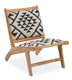 Cefena Black and White Berber Style Lounge Chair - thumbnail 4
