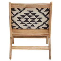 Cefena Black and White Berber Style Lounge Chair - thumbnail 6