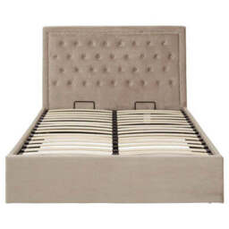 Mink Velvet Ottoman Double Bed - Hannah - thumbnail 4