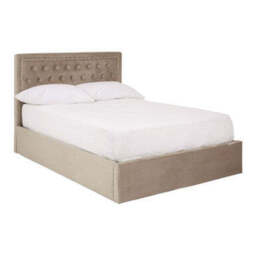 Mink Velvet Ottoman Double Bed - Hannah - thumbnail 3