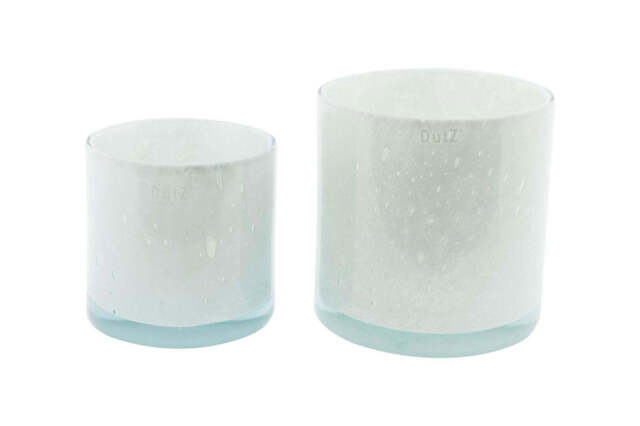 CYLINDER 6 Vase Pot - H18 D18 cm - mouthblown glass by DutZ - White