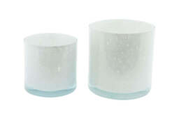 CYLINDER 6 Vase Pot - H18 D18 cm - mouthblown glass by DutZ - White