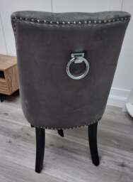 Windsor Velvet Dining Chair - Dark Grey - thumbnail 2