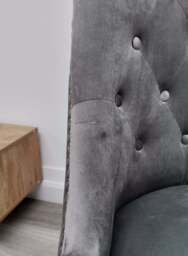 Windsor Velvet Dining Chair - Dark Grey - thumbnail 4