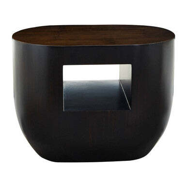 Gabelle Ebony Bamboo Oval Side Table - image 1