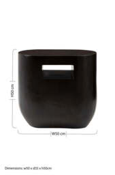 Gabelle Ebony Bamboo Oval Side Table - thumbnail 6