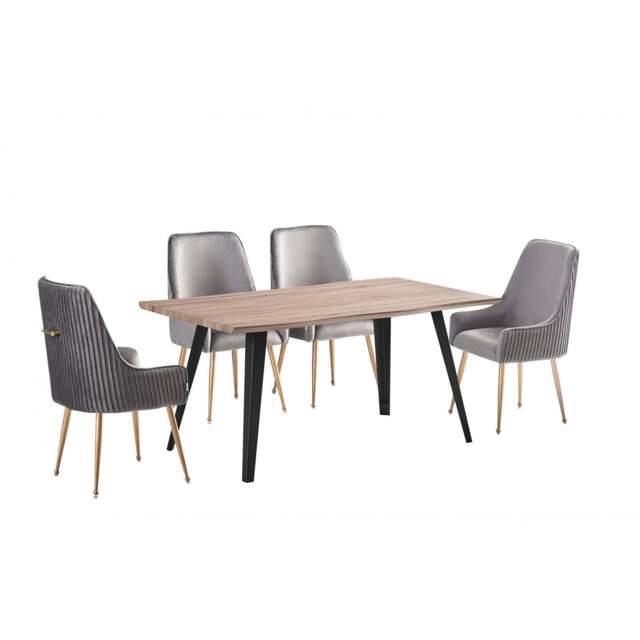 Soho Rocco Dining Set - Grey / Set of 4