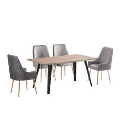 Soho Rocco Dining Set - Grey / Set of 4