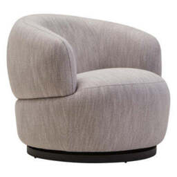Bordo Grey Textured Fabric Curved Swivel Chair - thumbnail 4