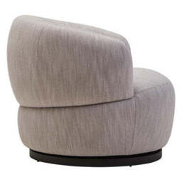 Bordo Grey Textured Fabric Curved Swivel Chair - thumbnail 5