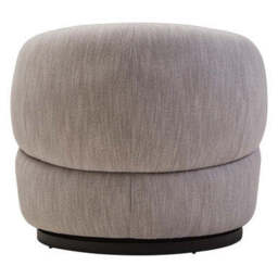 Bordo Grey Textured Fabric Curved Swivel Chair - thumbnail 6