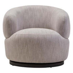 Bordo Grey Textured Fabric Curved Swivel Chair - thumbnail 2