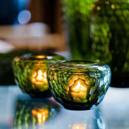 EMERALD CANDLEHOLDER - H10 D14 cm - Olive - thumbnail 1