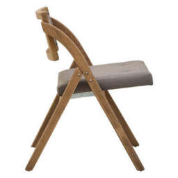 Cebu Grey Wash Wood Folding Chair with Fabric Seat - thumbnail 5