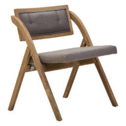 Cebu Grey Wash Wood Folding Chair with Fabric Seat - thumbnail 3