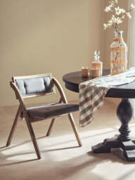 Cebu Grey Wash Wood Folding Chair with Fabric Seat - thumbnail 4