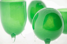 EVITA Mouthblown Glass Vases with Feet - Set of 4pcs - in Multiple Colours - JUNGLE