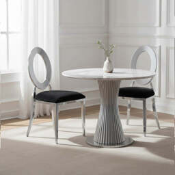 Sarita Black Velvet and Silver Finish Stackable Oval Back Dining Chair - thumbnail 3