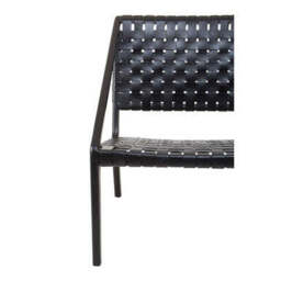 Kendari Black Woven Leather and Teak Wood Chair - thumbnail 6