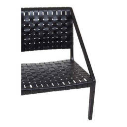 Kendari Black Woven Leather and Teak Wood Chair - thumbnail 5