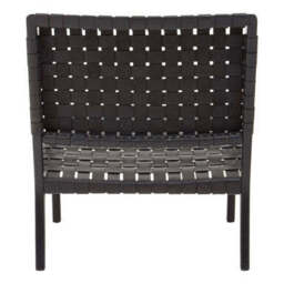 Kendari Black Woven Leather and Teak Wood Chair - thumbnail 4