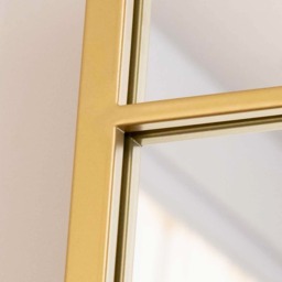 Aimi - Full Length Gold Metal Rectangle Window Mirror - 180cm x 105cm - thumbnail 5