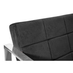 Vogue Black Velvet Lounge Chair with Silver Finish Frame - thumbnail 6
