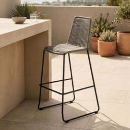 Grey Rope Bar Chair - Sisal - thumbnail 3