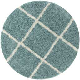 Moroccan Duck Egg Blue Shaggy Rug - 550 - Ø 120 cm